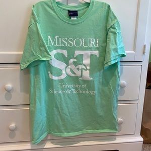 Mint green Missouri S&T t-shirt